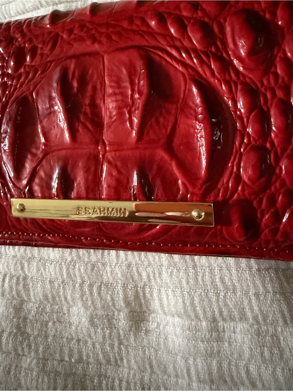 Brahmin Red Croc-Embossed Ady Wallet - Picture 2 of 13